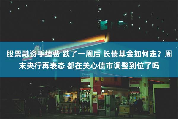 股票融资手续费 跌了一周后 长债基金如何走？周末央行再表态 都在关心债市调整到位了吗