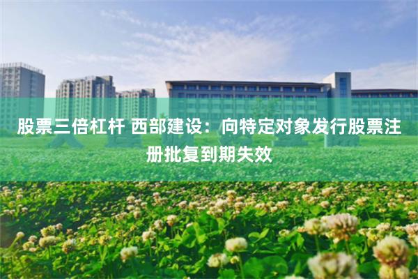 股票三倍杠杆 西部建设：向特定对象发行股票注册批复到期失效