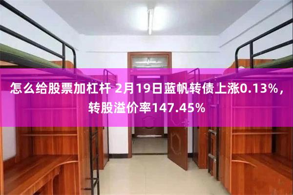 怎么给股票加杠杆 2月19日蓝帆转债上涨0.13%，转股溢价率147.45%